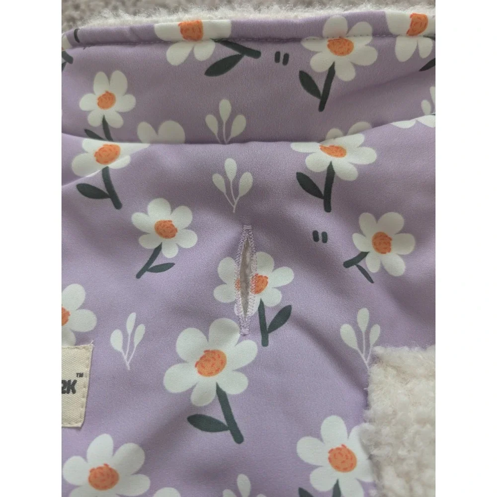 Sniff & Bark Vest Reversible Purple Daisy Cozy Fleece Zip Up Jacket NWT